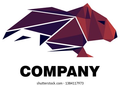 Low poly mouse. Geometric logo