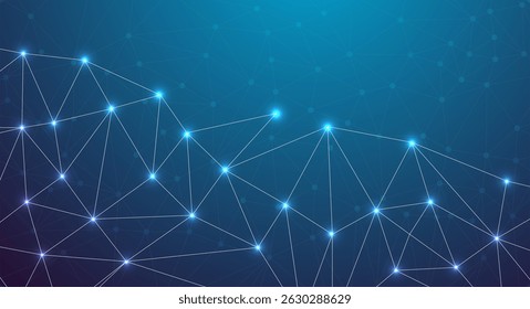 Plano de fundo de conexão de rede de baixa poly - design digital azul futurista