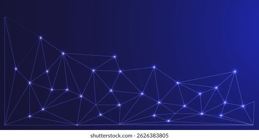 Projeto de rede de baixa polarização: nós de conexão 3D estilizados e estruturas da Web para tecnologia, interface do usuário, aplicativos e visuais digitais