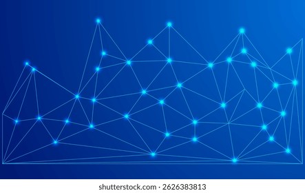 Projeto de rede de baixa polarização: nós de conexão 3D estilizados e estruturas da Web para tecnologia, interface do usuário, aplicativos e visuais digitais