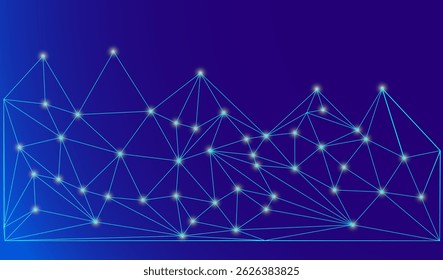 Projeto de rede de baixa polarização: nós de conexão 3D estilizados e estruturas da Web para tecnologia, interface do usuário, aplicativos e visuais digitais