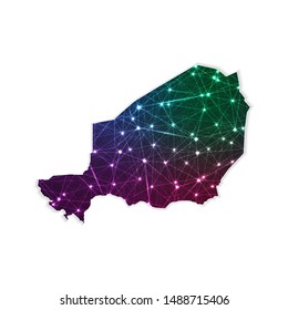 Low poly Niger map in geometric polygonal on white background. Vector Illustration Eps10.