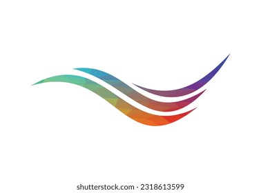 Diseño de logotipo de polos bajos y olas oceánicas, plantilla de diseño de vectores

