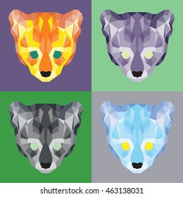 Low poly ocelots set