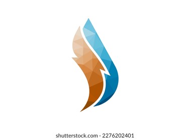 Low Poly and Oil and gas logo design, Vector design concept