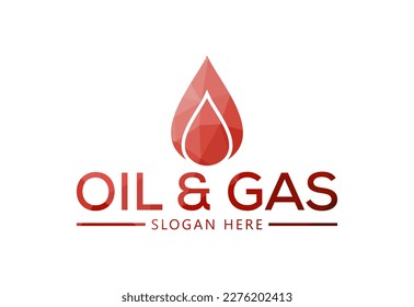 Low Poly and Oil and gas logo design, Vector design concept
