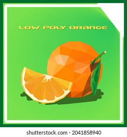 Low poly orange green background