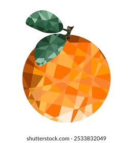 Bajo fondo transparente aislado de naranja polivinílico. Diseño de Plantilla de cítricos de baja poli. Ilustración vectorial geométrica moderna. EPS 10