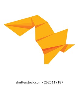 Low poly origami style design forming an abstract shape with vibrant yellow hues
