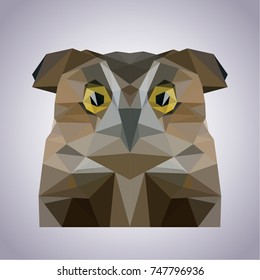 Low poly owl head