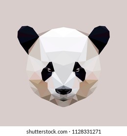 Low Poly Panda Face On Dark Stock Vector (Royalty Free) 1128331271 ...