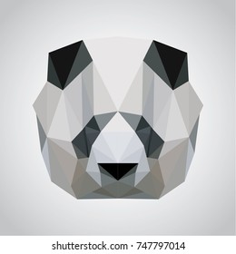 Low poly panda head