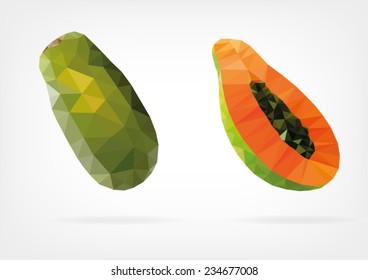 Low Poly Papaya fruit