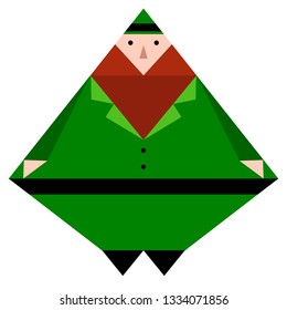 Low poly patrick day elf. Vector illustration design