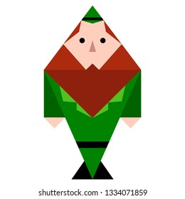 Low poly patrick day elf. Vector illustration design