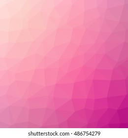 Low poly pattern design. Large cells. Vector polygonal background with red to purple gradient of low poly art. Multicolored low poly pattern in geometric style for your poster.