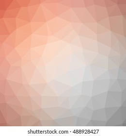 Low poly pattern design. Large cells. Vector polygonal background with red to grey gradient of low poly art. Multicolored low poly pattern in geometric style for your poster.