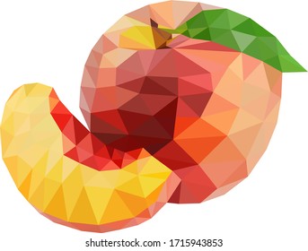 low poly peach art design