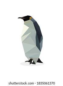 low poly penguin image. penguin logo vector illustration