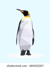 low poly penguin image. penguin logo vector illustration