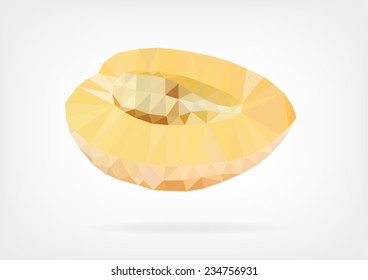Low Poly Pepino Melon fruit