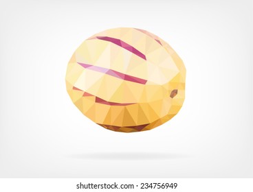 Low Poly Pepino Melon fruit