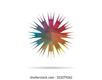 low poly perfectly colorful icon