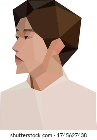baja persona de policía. Retrato de geometría de polígono baja. Gente vectorial de bajo estilo polo. Diseño de polos bajos.