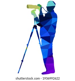 Silueta de fotógrafo de polos bajos, ilustración vectorial