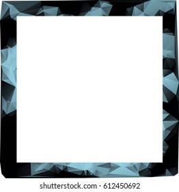 Low poly picture frame on a white background. Vector art.