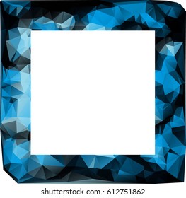 Low poly picture frame on a white background. Vector art.