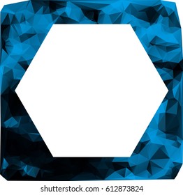 Low poly picture frame on a white background. Vector art.