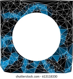 Low poly picture frame on a white background. Vector art.
