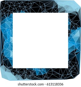 Low poly picture frame on a white background. Vector art.