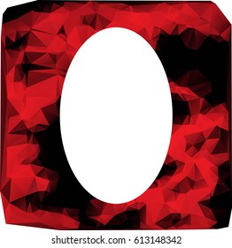 Low poly picture frame on a white background. Vector art.