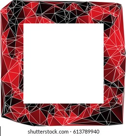 Low poly picture frame on a white background. Vector art.