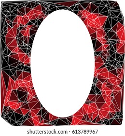 Low poly picture frame on a white background. Vector art.