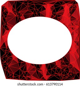 Low poly picture frame on a white background. Vector art.
