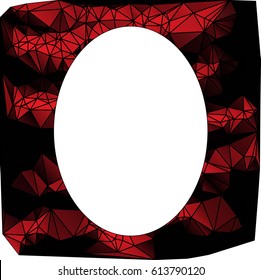 Low poly picture frame on a white background. Vector art.