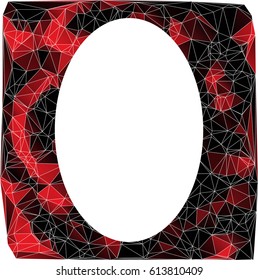 Low poly picture frame on a white background. Vector art.