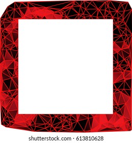 Low poly picture frame on a white background. Vector art.