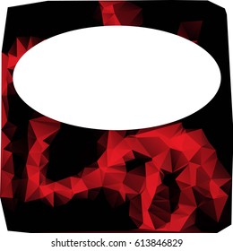 Low poly picture frame on a white background. Vector art.