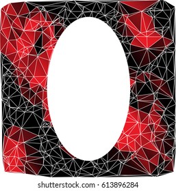 Low poly picture frame on a white background. Vector art.