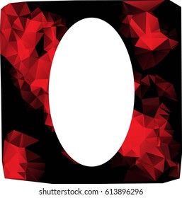 Low poly picture frame on a white background. Vector art.