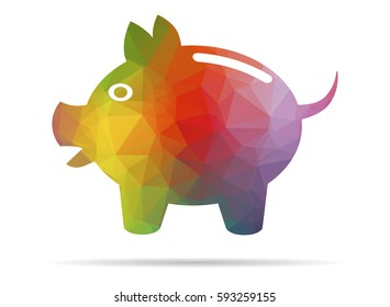 low poly piggy bank