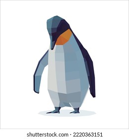 Low Poly Pinguin Vector antartica Mascot