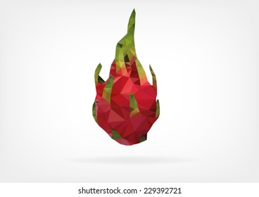 Low Poly Pitaya fruit 