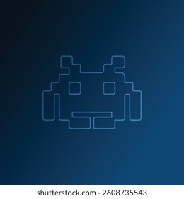 Low poly pixel art retro icon vector design