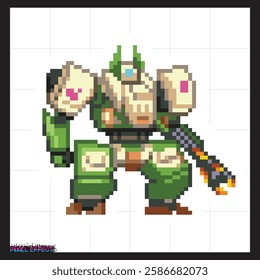 low poly art of pixel battle characters