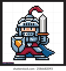 low poly art of pixel battle characters